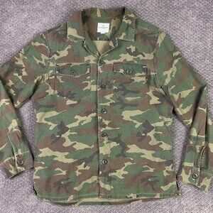American Eagle Outfitters Camo Shirt Men's Large Cotton Camouflage Button Up
